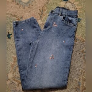 Girls Embroidered Baggy Jeans
